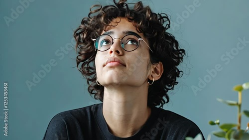 Wallpaper Mural New path: person contemplating opportunities on a minimalist background Torontodigital.ca