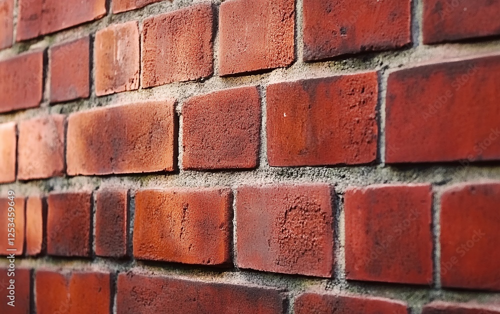 Obraz premium Detailed texture of red brick wall with visible grout and rustic charm for home decor