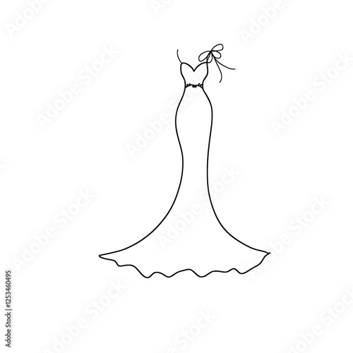 wedding dress vector illustration