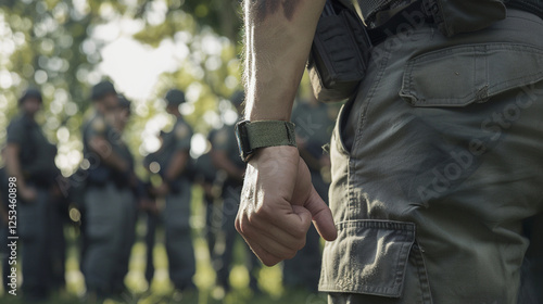 A police academy instructor demonstrates defensive tactics, guiding recruits through physical scenarios designed to prepare them for the challenges they may encounter in the field.