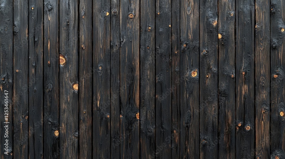 Fototapeta premium Burnt Dark Wooden Planks Background