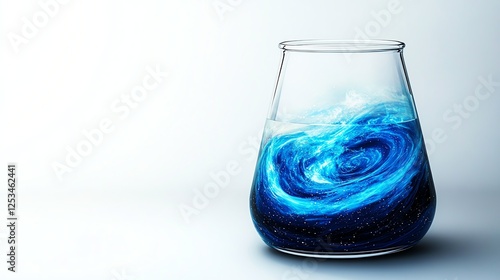 Wallpaper Mural a glass beaker with swirling liquid galaxy, science meets cosmos, surrealism, deep colors, isolated on white background Torontodigital.ca