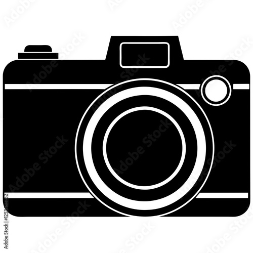 Camera vector silhouette illustration