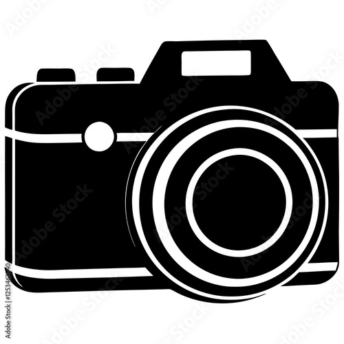 Camera vector silhouette illustration