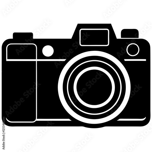 Camera vector silhouette illustration