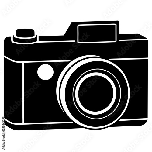 Camera vector silhouette illustration