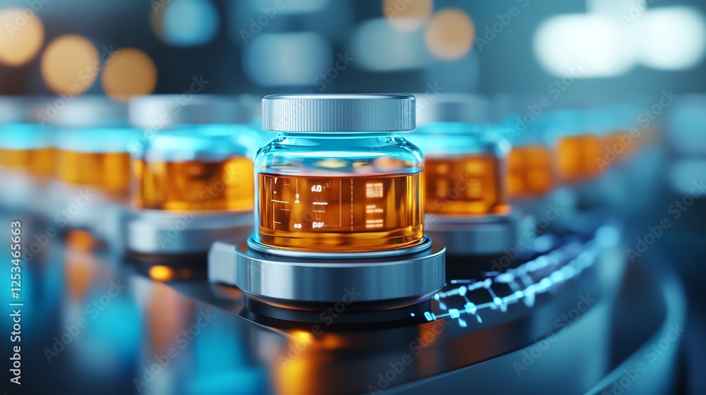AIassisted biotech lab, analyzing new vaccine formulations, 3D illustration AIassisted biotech lab, analyzing new vaccine formulations, 3D illustration