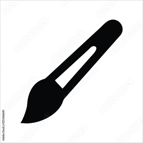 Fine-Tipped Paintbrush with Colorful Paint Strokes  

