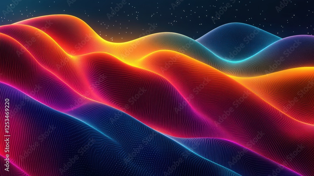 Obraz premium Abstract background featuring colorful lines stars and geometric patterns with sharp edges