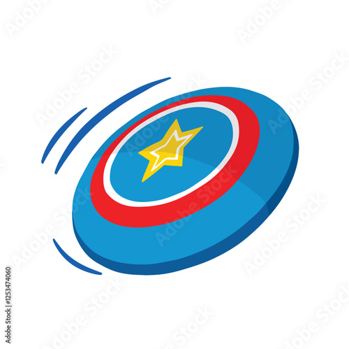 colored sport symbol frisbee plate, hand drawn vector illustration