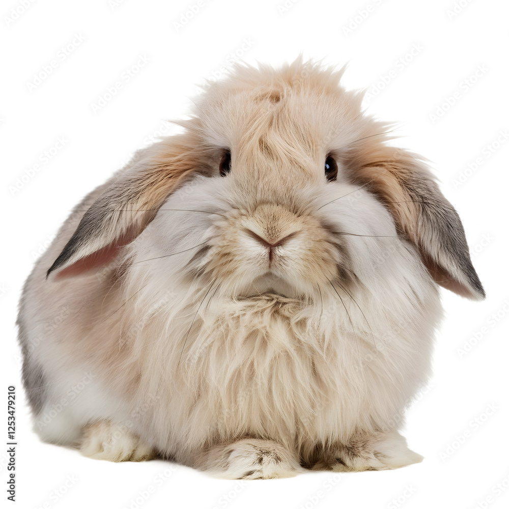 Fluffy Rabbit Close-Up on White Background Fluffy Rabbit Close-Up on White Background