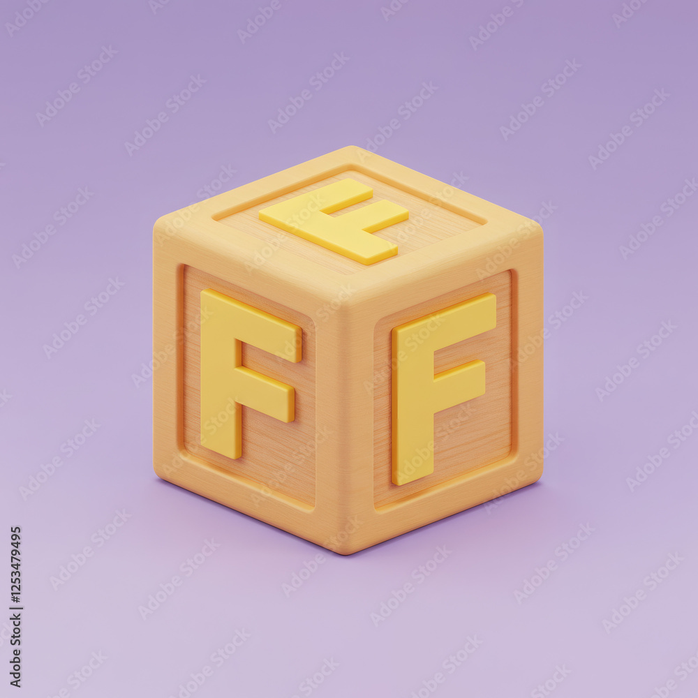 Obraz premium wooden block letter F