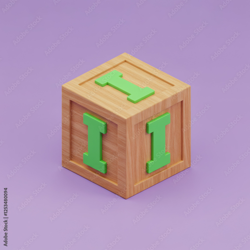 Obraz premium wooden block letter I