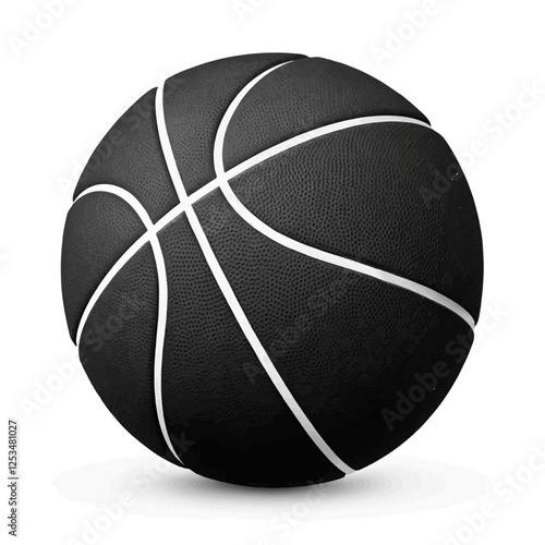 A Detailed Closeup of a Sleek Black Basketball with White Lines