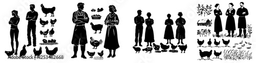Silhouettes of black rural community farmers in South AfricaBlack rural community farmers in South Africa portrayed in silhouetteSilhouetted figures of black rural farmers from South AfricaSouth