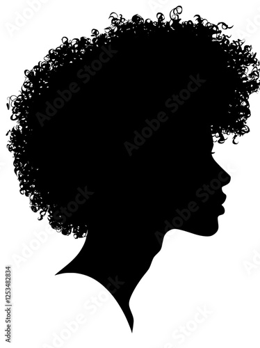 An African American man with dreadlocks hairstyle, afro hair, and beard. The profile silhouette displays his African heritage, viewed from the side with afro