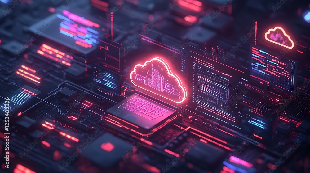Futuristic Cloud Computing Digital Landscape Futuristic Cloud Computing Digital Landscape