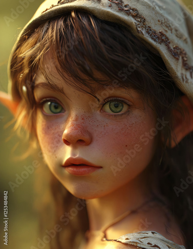 Portrait of a beautiful girl with elven appearance