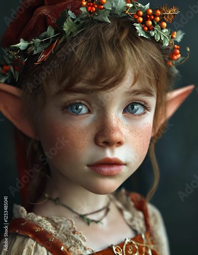 Portrait of a beautiful girl with elven appearance