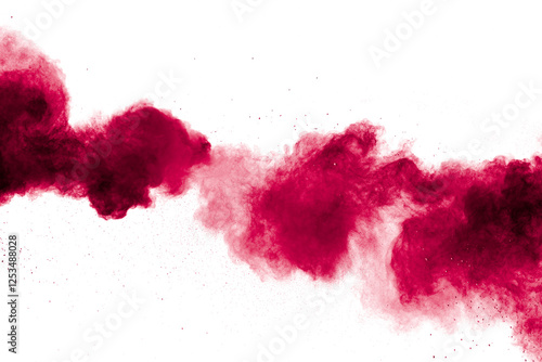 Red cloud of smoke is billowing out of a fire