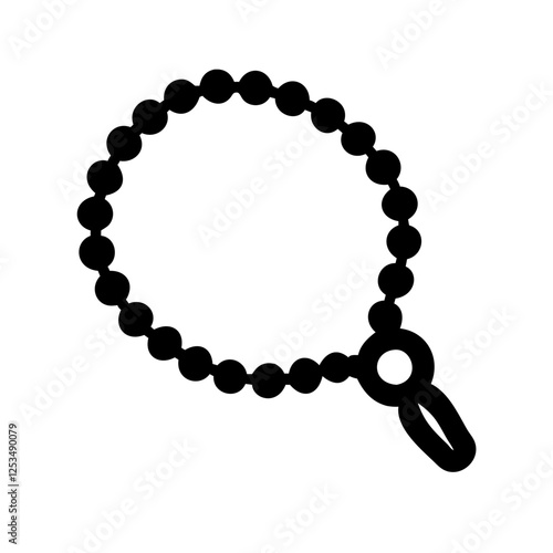 Islamic Tasbih Icon - Elegant Silhouette Vector for Dhikr and Muslim Lifestyle Projects