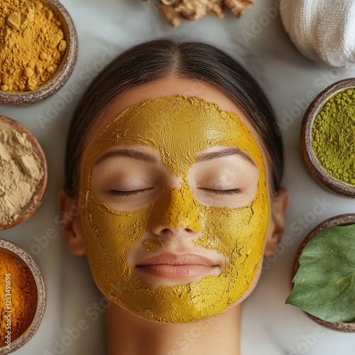 A clean  glowing Ayurvedic face masks and powders.