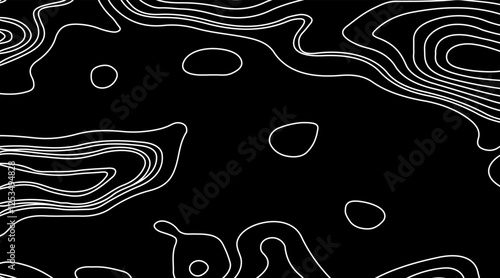 Abstract Wave line topography map background. topographic map of the terrain as contour. Seamless pattern. Background for geographical map. Vector illustration.