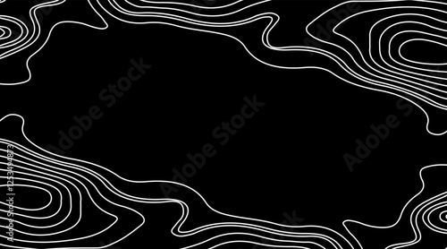 Abstract Wave line topography map background. topographic map of the terrain as contour. Seamless pattern. Background for geographical map. Vector illustration.
