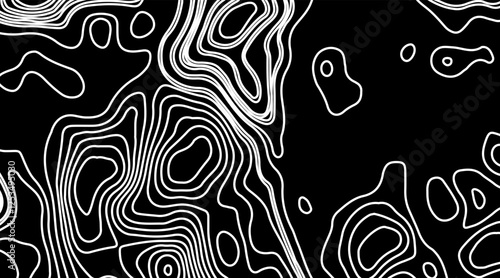 Abstract Wave line topography map background. topographic map of the terrain as contour. Seamless pattern. Background for geographical map. Vector illustration.