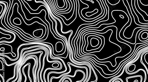 Abstract Wave line topography map background. topographic map of the terrain as contour. Seamless pattern. Background for geographical map. Vector illustration.