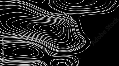 Abstract Wave line topography map background. topographic map of the terrain as contour. Seamless pattern. Background for geographical map. Vector illustration.