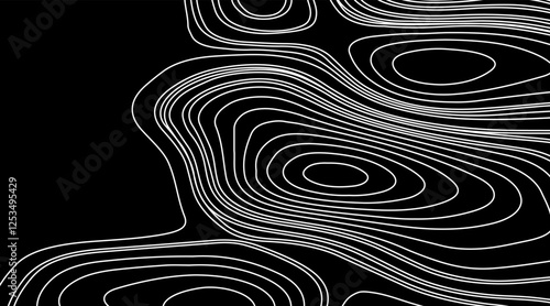 Abstract Wave line topography map background. topographic map of the terrain as contour. Seamless pattern. Background for geographical map. Vector illustration.