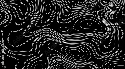 Abstract Wave line topography map background. topographic map of the terrain as contour. Seamless pattern. Background for geographical map. Vector illustration.