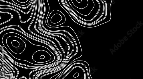 Abstract Wave line topography map background. topographic map of the terrain as contour. Seamless pattern. Background for geographical map. Vector illustration.