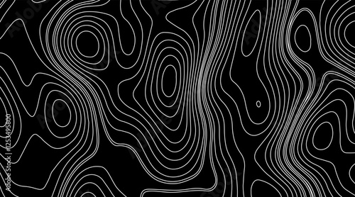 Abstract Wave line topography map background. topographic map of the terrain as contour. Seamless pattern. Background for geographical map. Vector illustration.