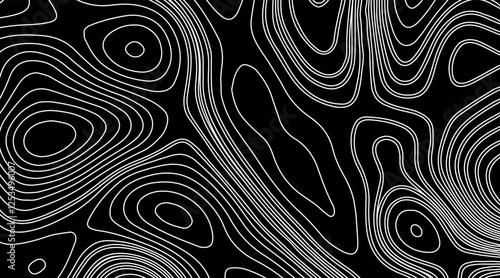 Abstract Wave line topography map background. topographic map of the terrain as contour. Seamless pattern. Background for geographical map. Vector illustration.
