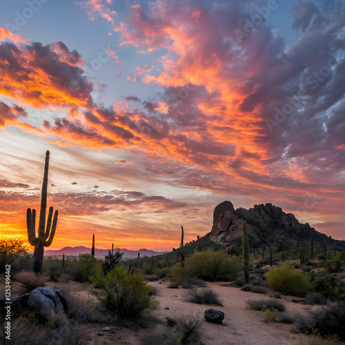stunning romantic desert sunset in scottsdale ar