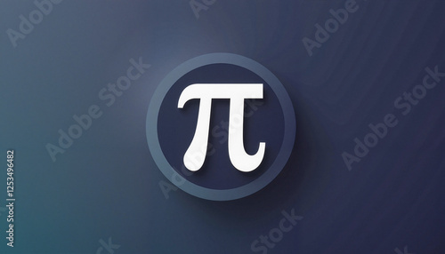 Bold pi symbol on circular gradient background, mathematical concept