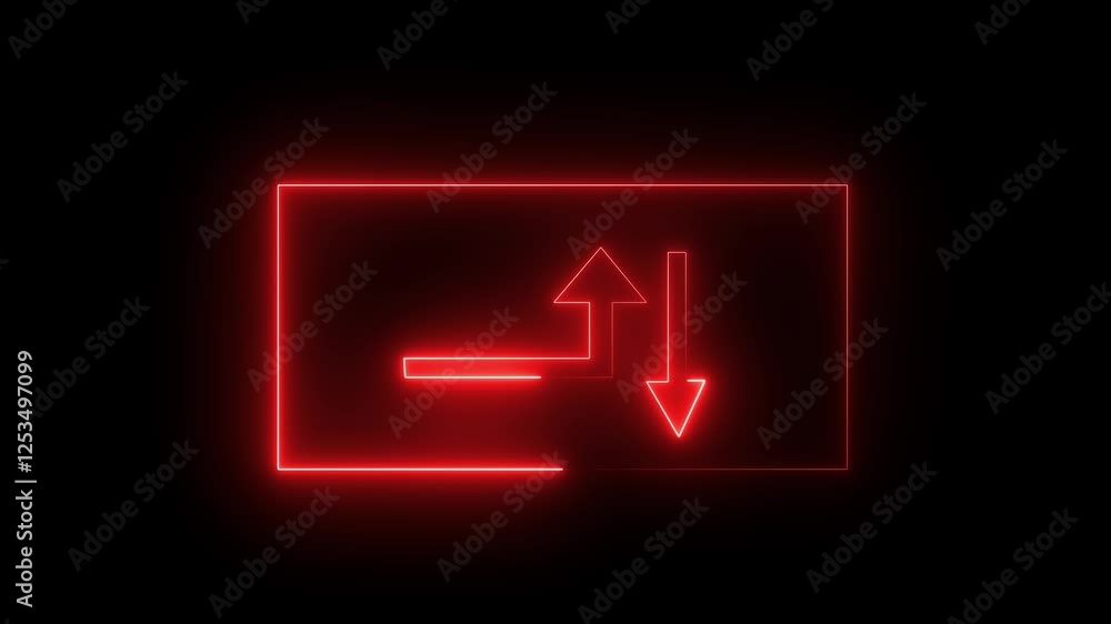 Glowing neon line of dollar sign icon and up arrow isolated on transparent background and 4k video animation. Glowing neon line of dollar sign icon and up arrow isolated on transparent background and 4k video animation.