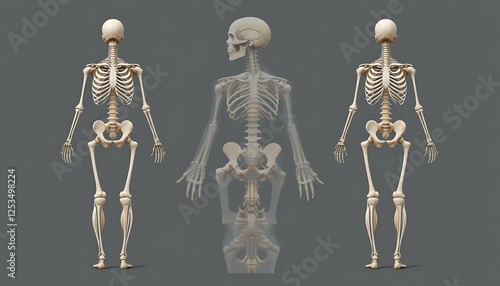 Human skeleton model for medical study
