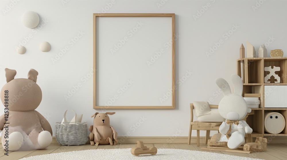 Obraz premium Mock up frame in children room.