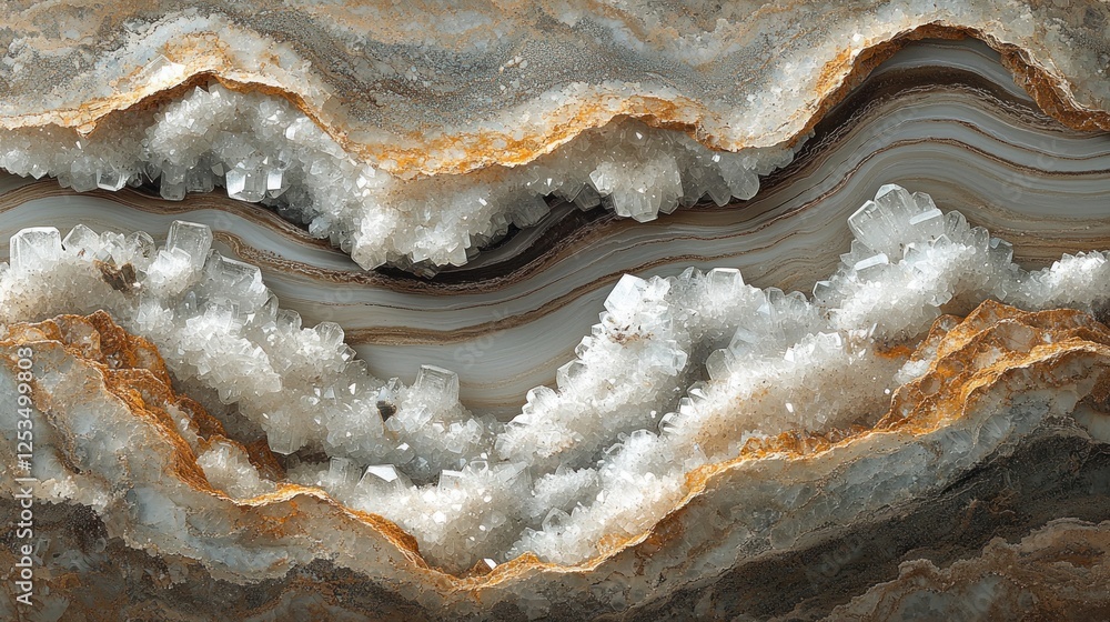 Fototapeta premium Onyx crystals in rock formation, nature background, design element