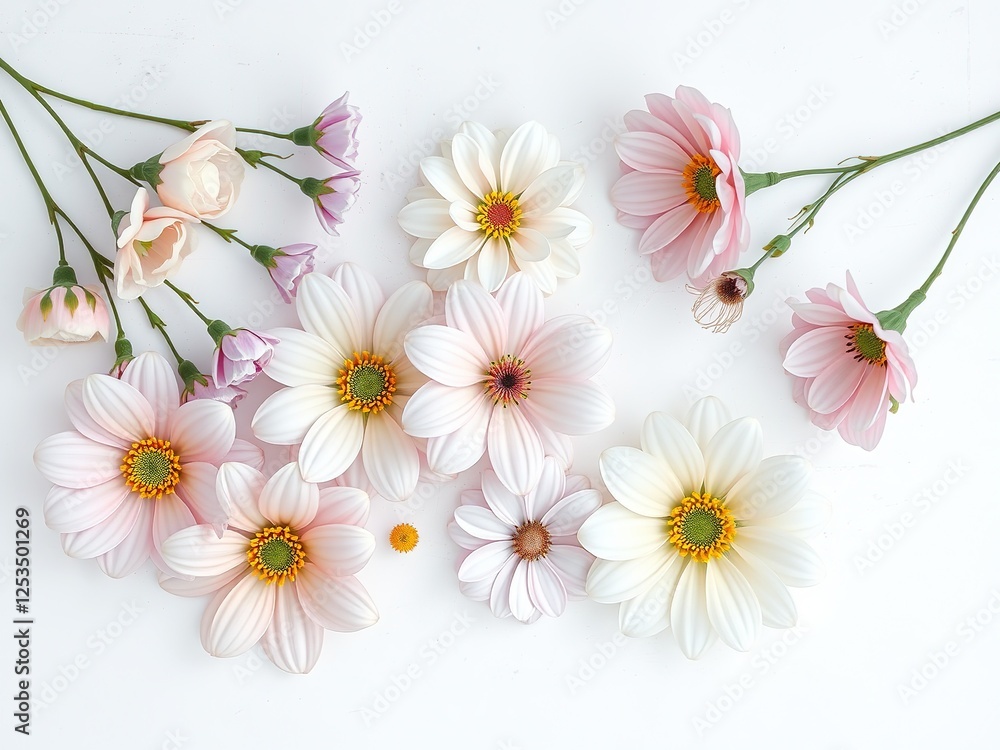 Obraz premium Ethereal Floral Vignette in Pastel Hues