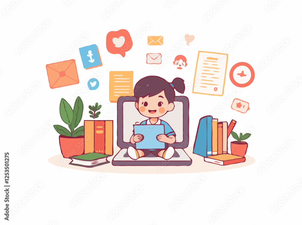 Creative Online Education Concept in Vector Creative Online Education Concept in Vector