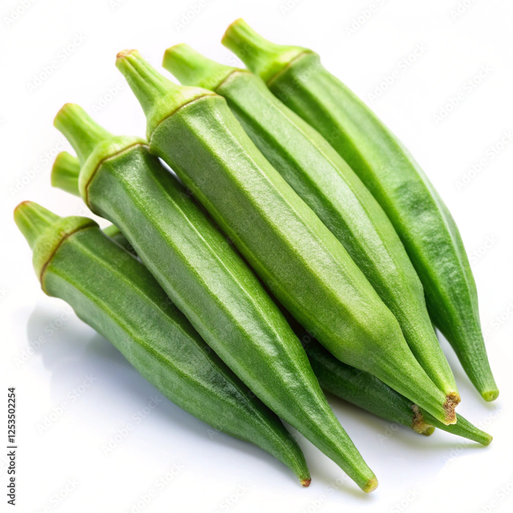 Okra isolated on white background
Okra isolated on white background