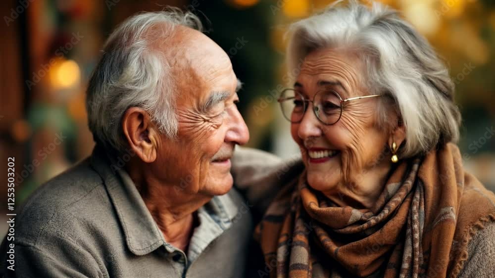 Portrait of senior couple old couple smilling video Portrait of senior couple old couple smilling video