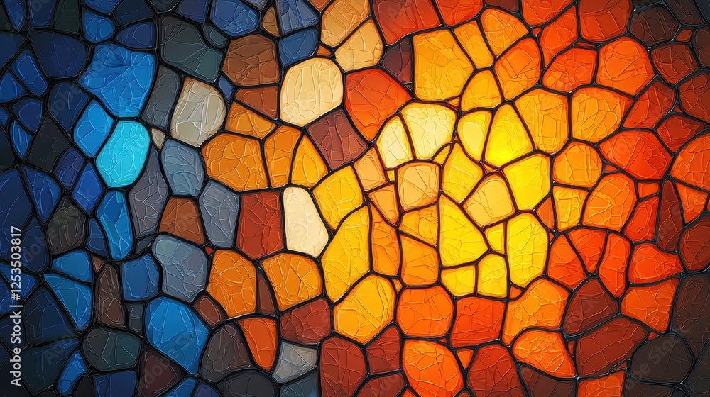 Abstract glass mosaic design vibrant and colorful art close-up Abstract glass mosaic design vibrant and colorful art close-up
