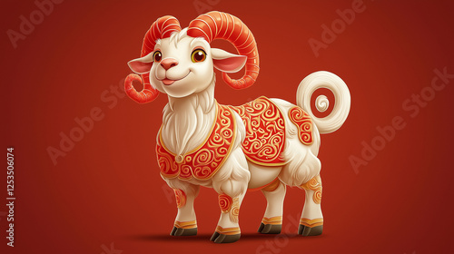 Cartoon Goat Zodiac Symbol for Lunar Year