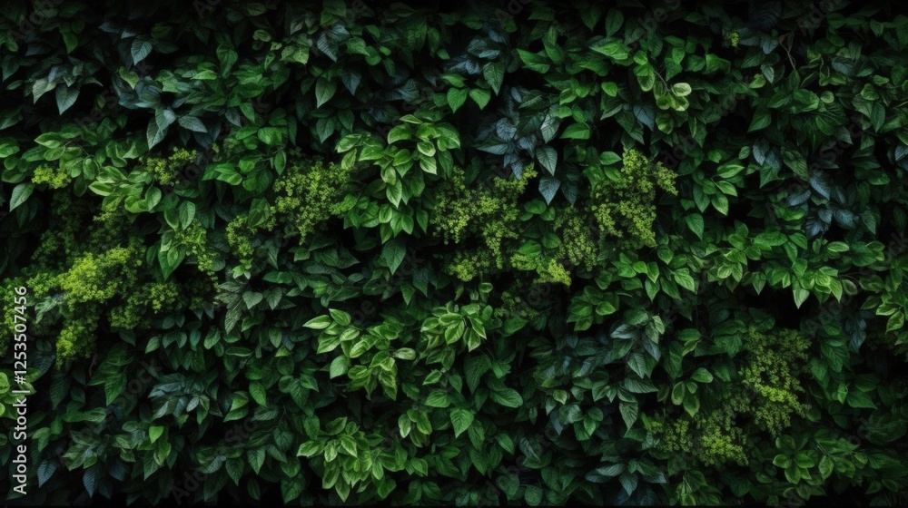 Lush Green Wall of Natural Plants with Diverse Shades of Green Leaves for Interior Decoration and Vertical Gardening Inspiration Lush Green Wall of Natural Plants with Diverse Shades of Green Leaves for Interior Decoration and Vertical Gardening Inspiration