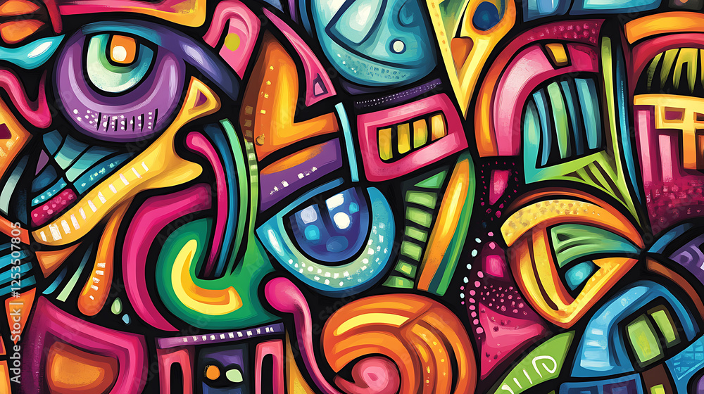 An abstract community marketplace with geometric shapes, vibrant colors, flowing lines, non-representational forms. Background are abstract shapes, vibrant colors, flowing lines, geometric patterns. An abstract community marketplace with geometric shapes, vibrant colors, flowing lines, non-representational forms. Background are abstract shapes, vibrant colors, flowing lines, geometric patterns.